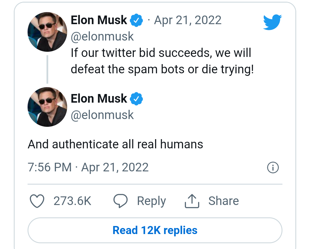 Elon Musk vows to delete fake accounts or 