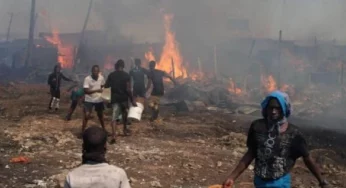 Breaking: Fire guts Alaba International Market in Lagos