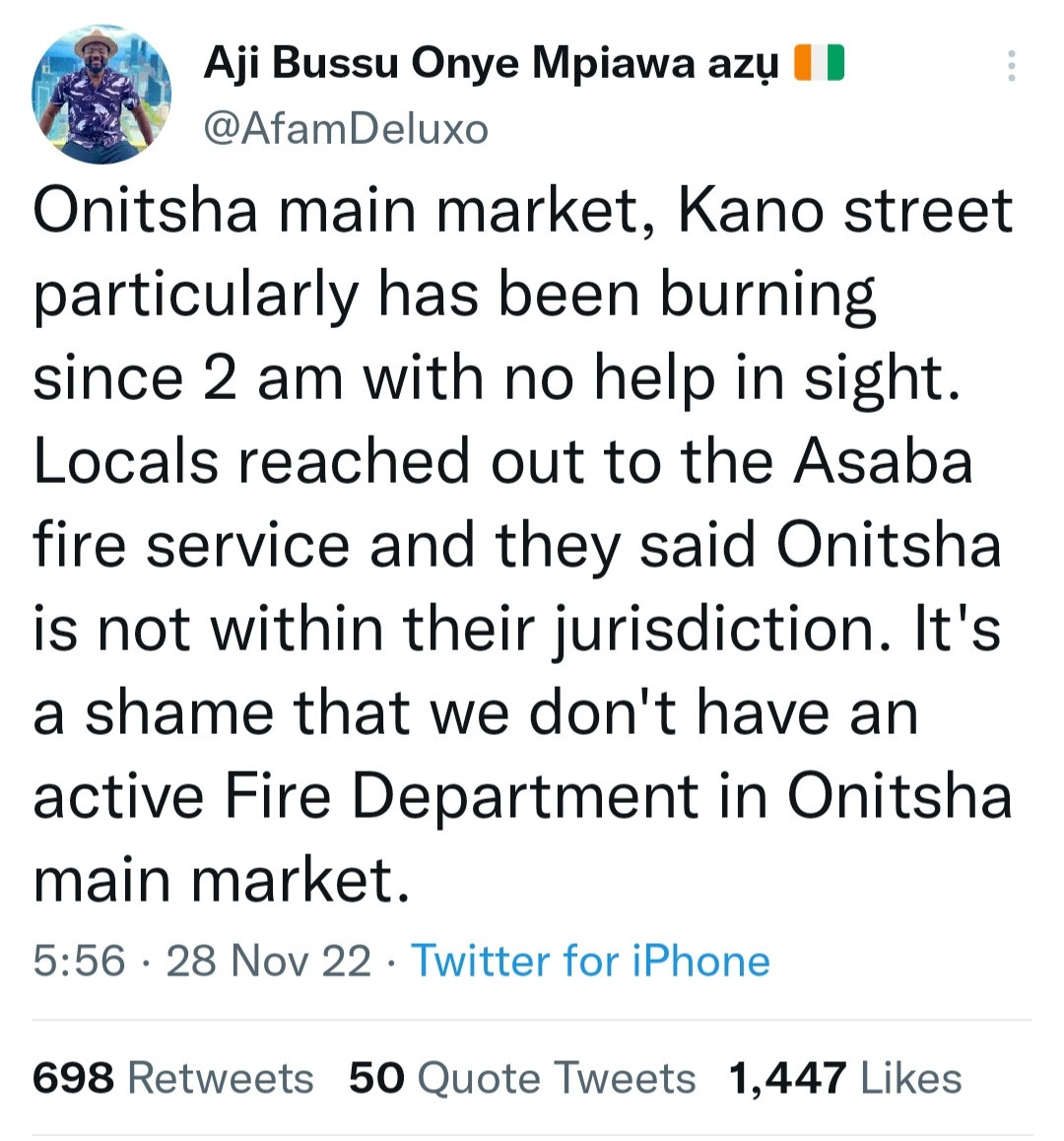 Fire razes shops in Onitsha Main Market (video)