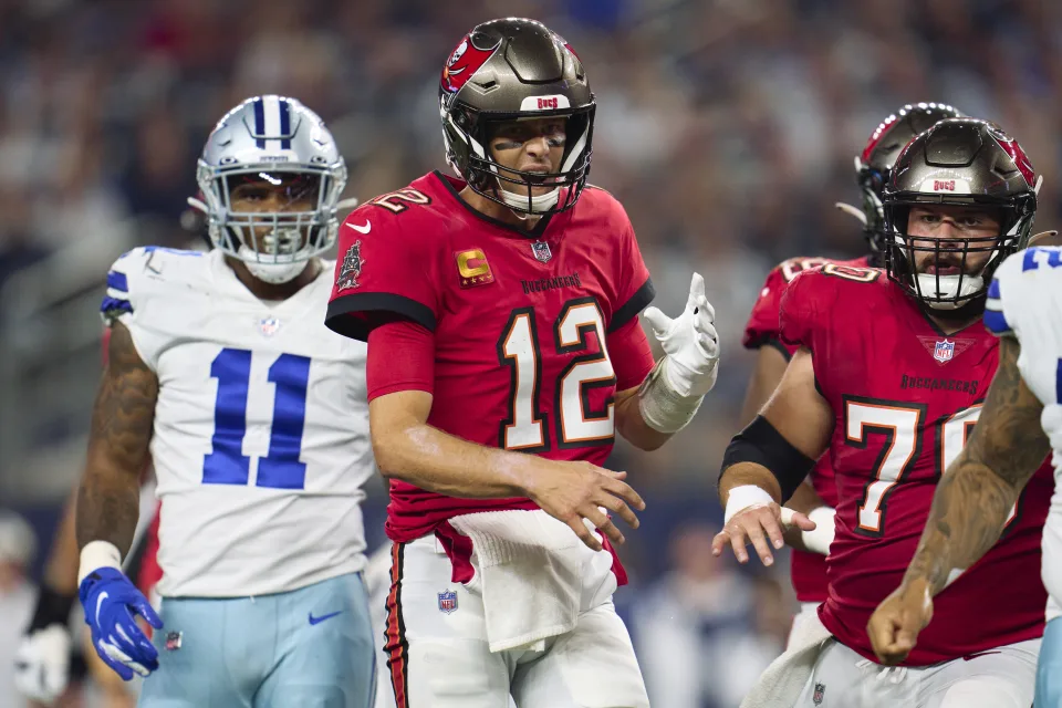 Tampa Bay Buccaneers quarterback Tom Brady is 7-0 against the Cowboys in his career. Can Dallas finally end the losing skid in Monday&#39;s wild-card playoff tilt? (Photo by Cooper Neill/Getty Images)