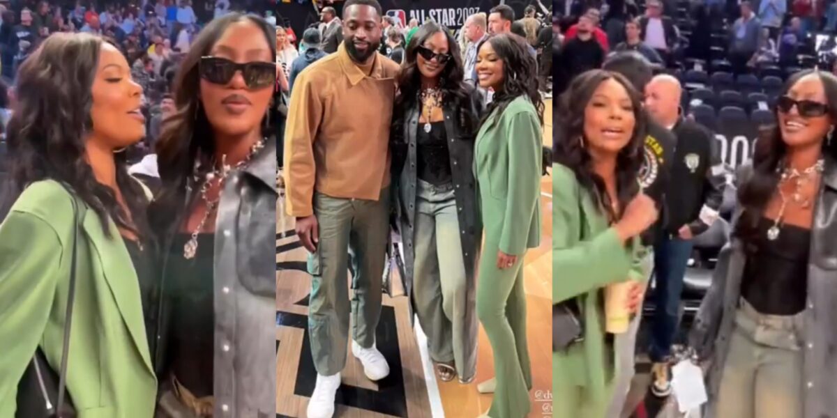 American actress, Gabrielle Union hails Tems at NBA All-Star Game in Utah (Video)