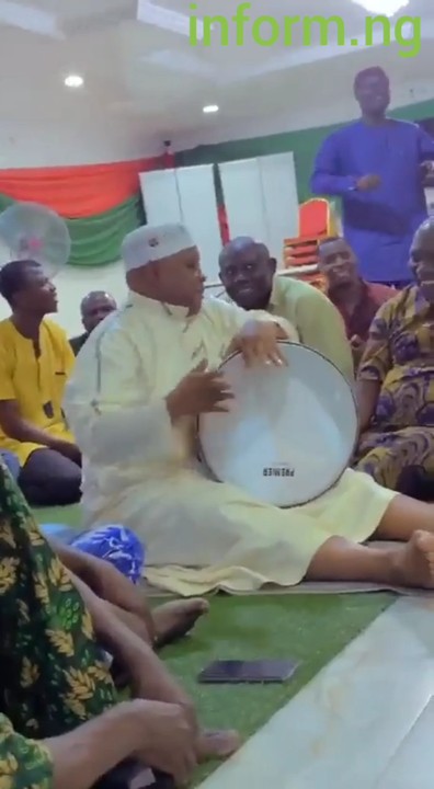 Drama As Governor Adeleke Entertains Supporters With His Drumming Skills (Video/Photos)