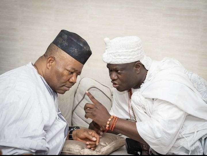 Akpabio Lobbies Tinubu Through Ooni Of Ife, Seeks Blessings For Senate President Bid (Pictures)