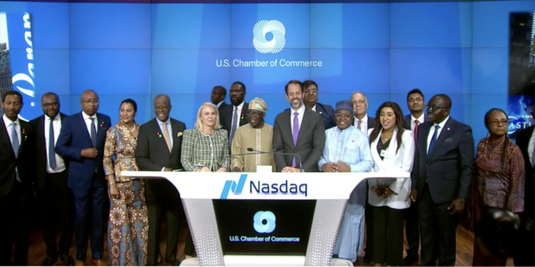Tinubu becomes first ever African leader to ring closing bell at NASDAQ – Presidency