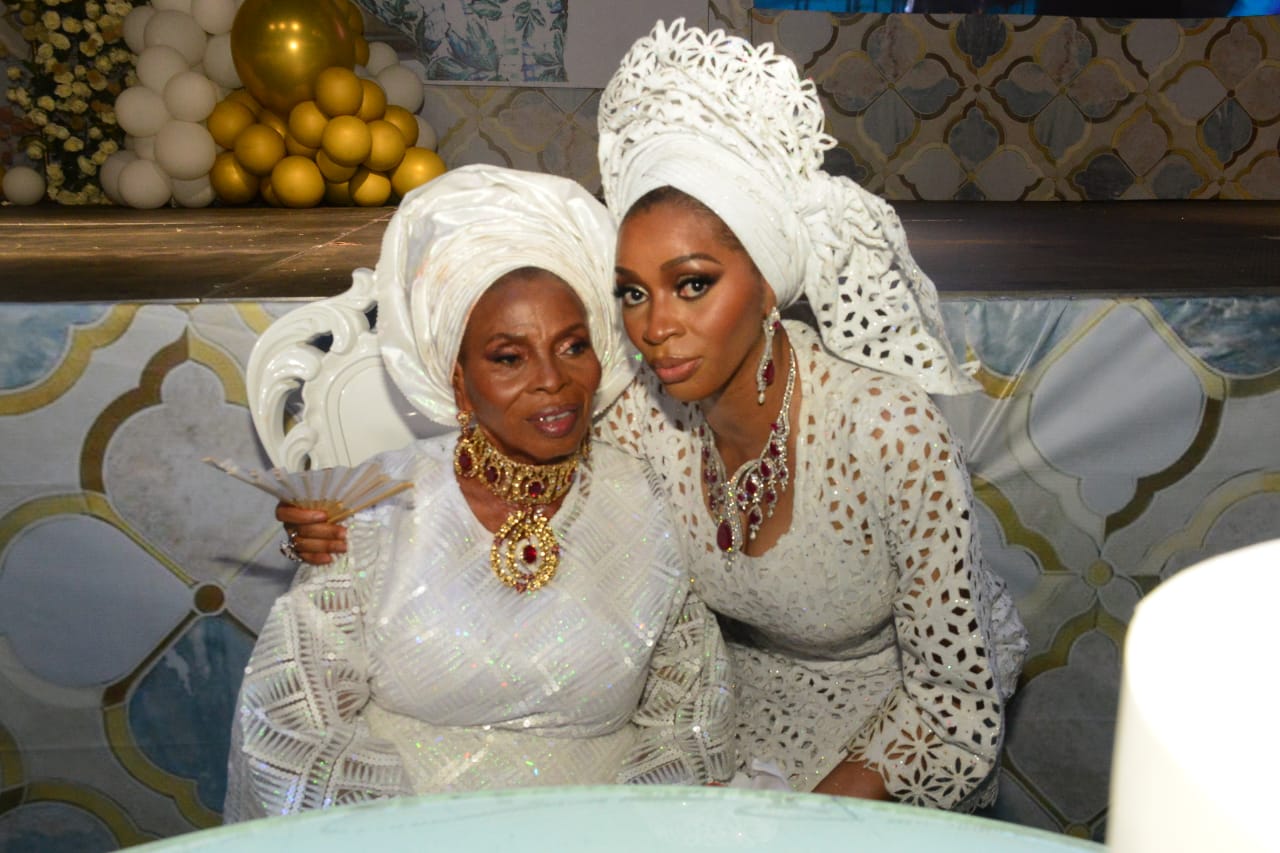 Elegant Shade Okoya Celebrates Mum At 80