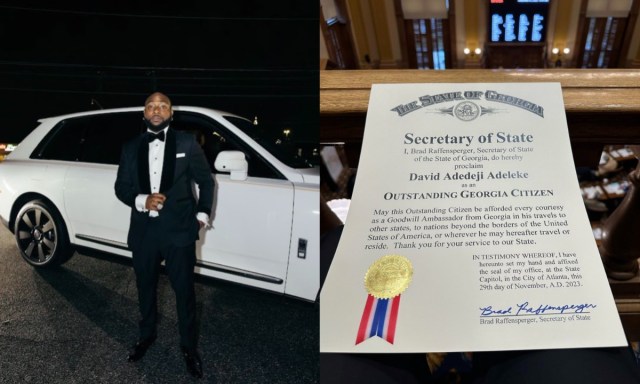 Davido honoured as Outstanding Georgia Citizen in the U.S