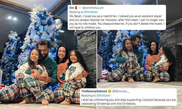 Liverpool’s Mo Salah faces backlash from Muslim fans after posting a photo of a Christmas tree
