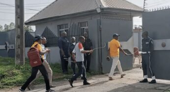 Breaking: Labour Pursue Zacch-Adedeji led FIRS Staff With Cane, Shut Down Lagos Office (Photos)