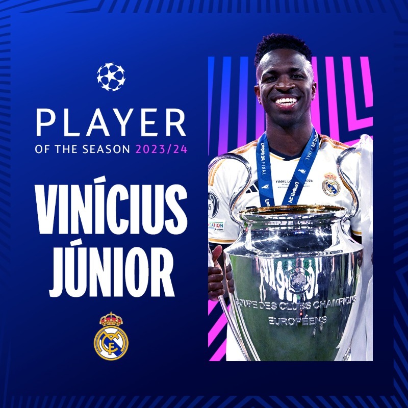 Vinicius Junior Is Champions League Player Of The Season (See All Awards)