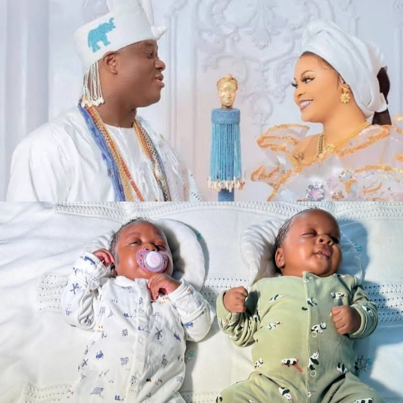 Olori Tobi Philips of Ife shares cute photos of their twins