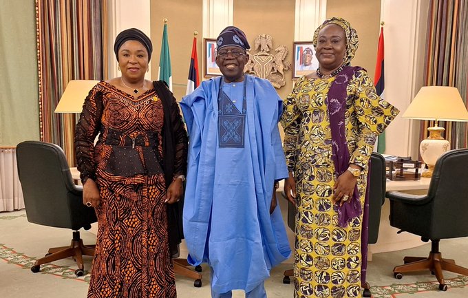 President Tinubu Receives Outgoing Head Of Civil Service, Folasade Yemi-Esan And The Incoming, Esther Walson-Jack (Photo)