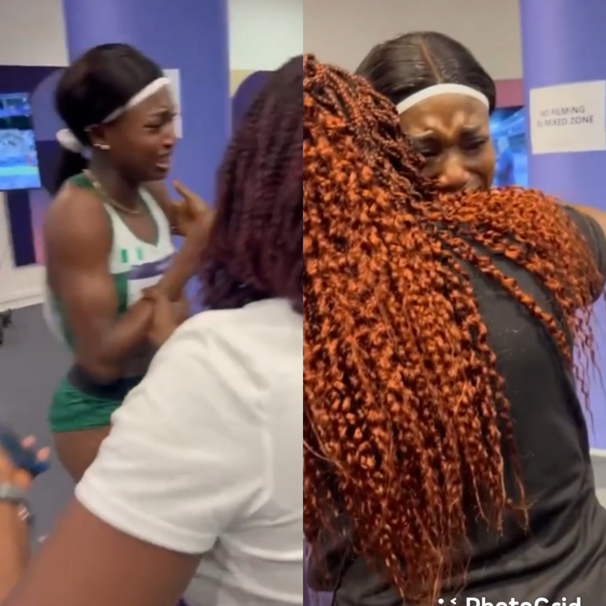 Nigerian athlete, Favour Ofili in tears after coming 6th at the 200meters Olympics final (video)