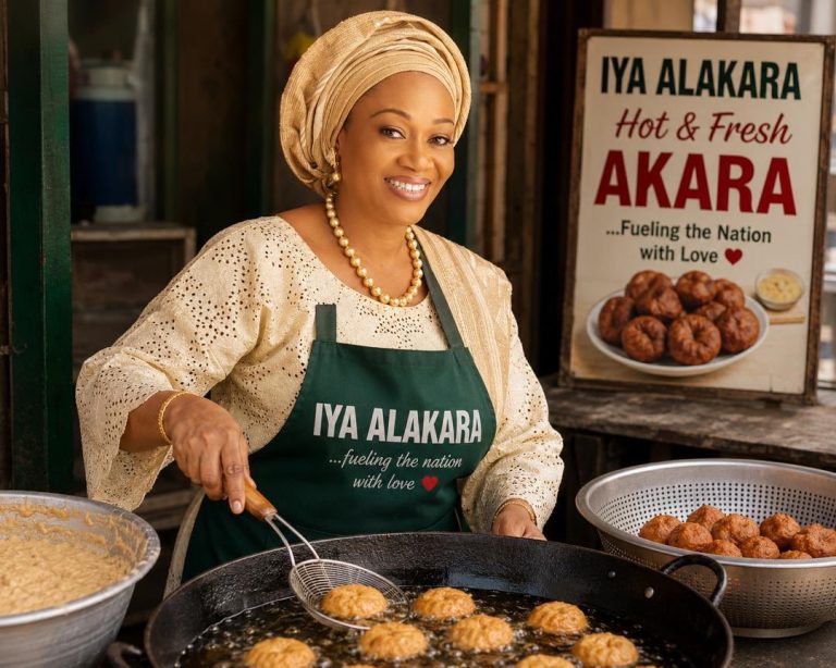 Tinubu media center releases AI image of First Lady as akara seller
