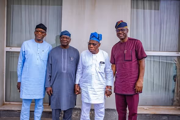 Makinde, Fayemi, Oyinlola Hold ‘Important National Issue’ Talks With Obasanjo